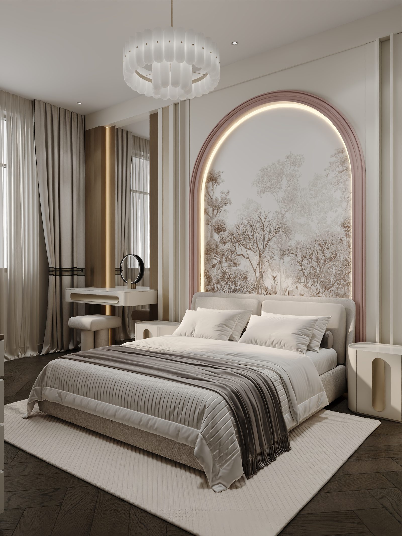 Selenium Residence-də mənzil layihəsi — Qız otağı. İnteryer görüntüsü 9