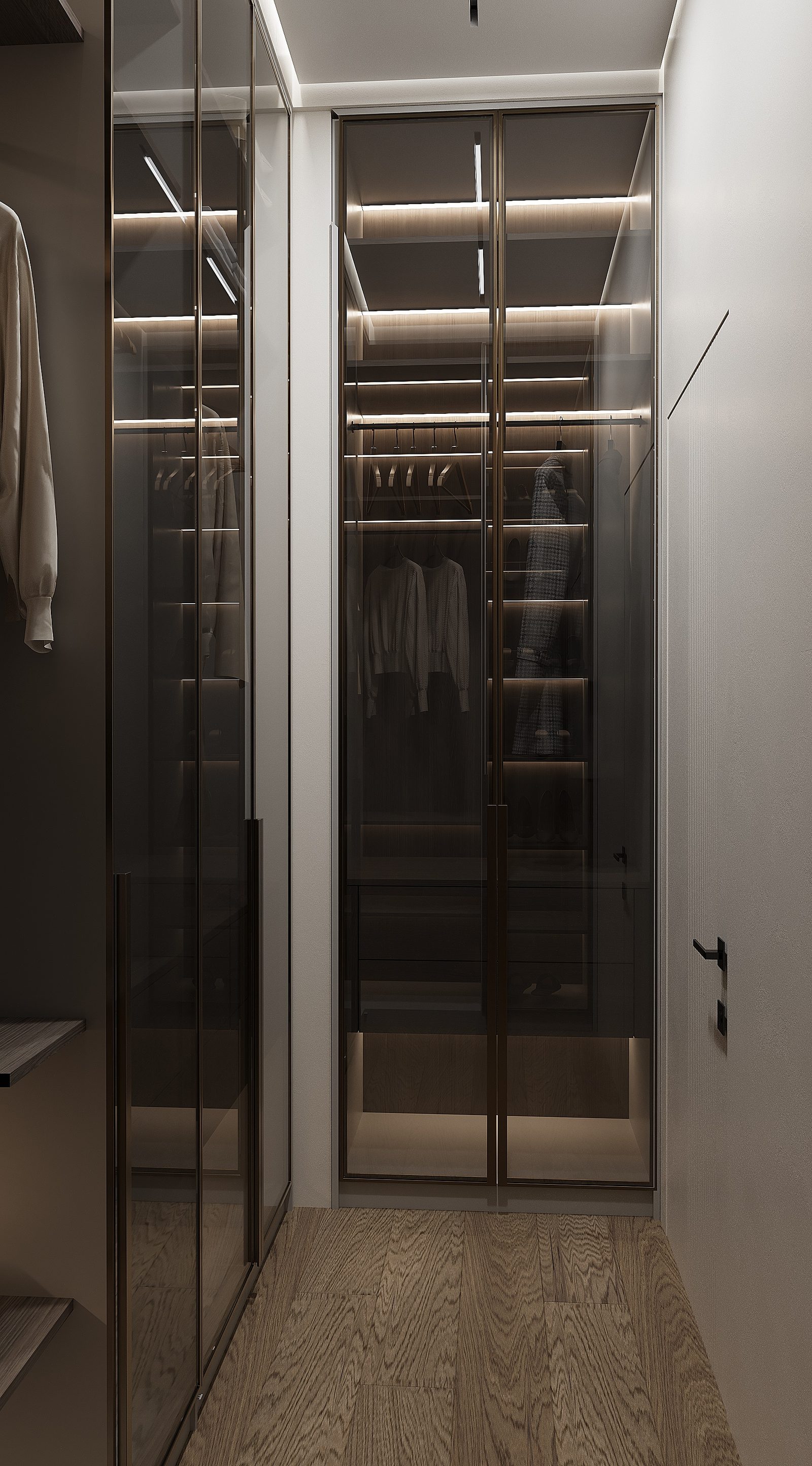 Apartment project in Whitestone — Wardrobe. Interior view 12