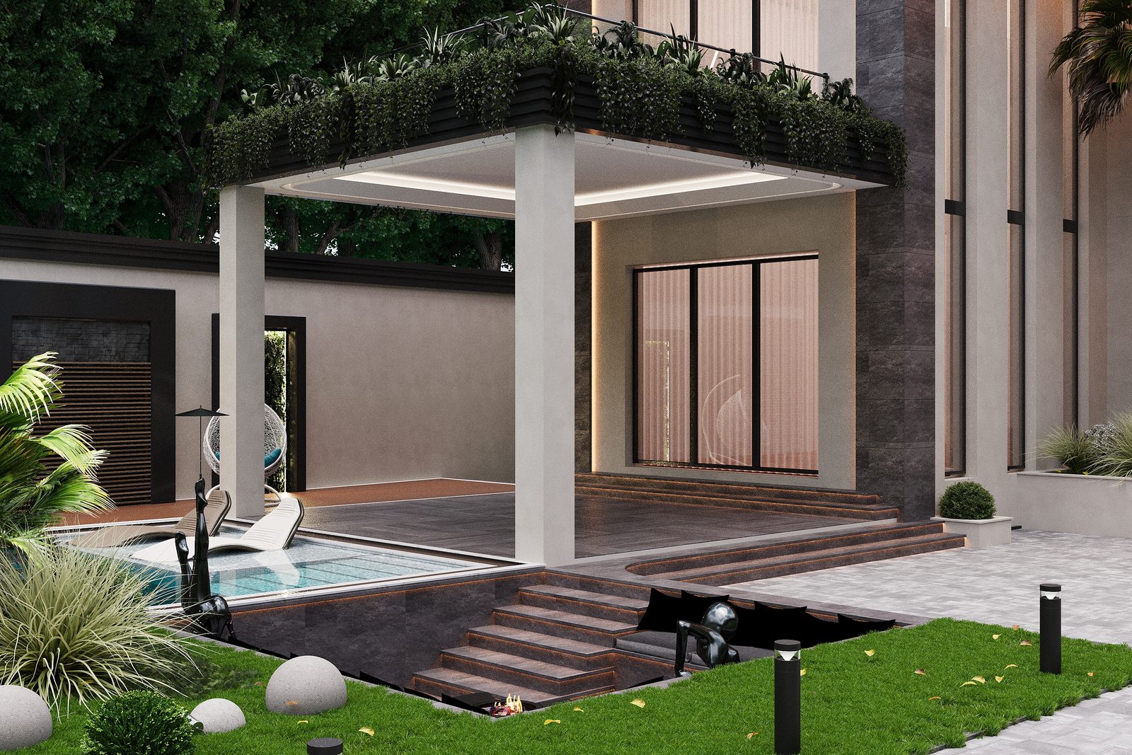 Modern exterior project — interior view 2