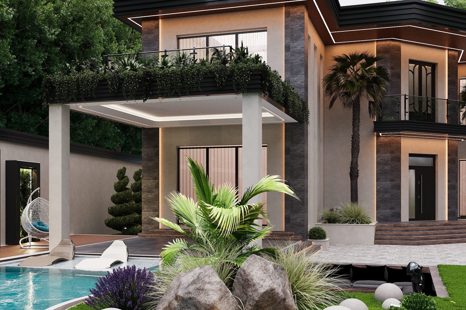Modern exterior project — interior view 3
