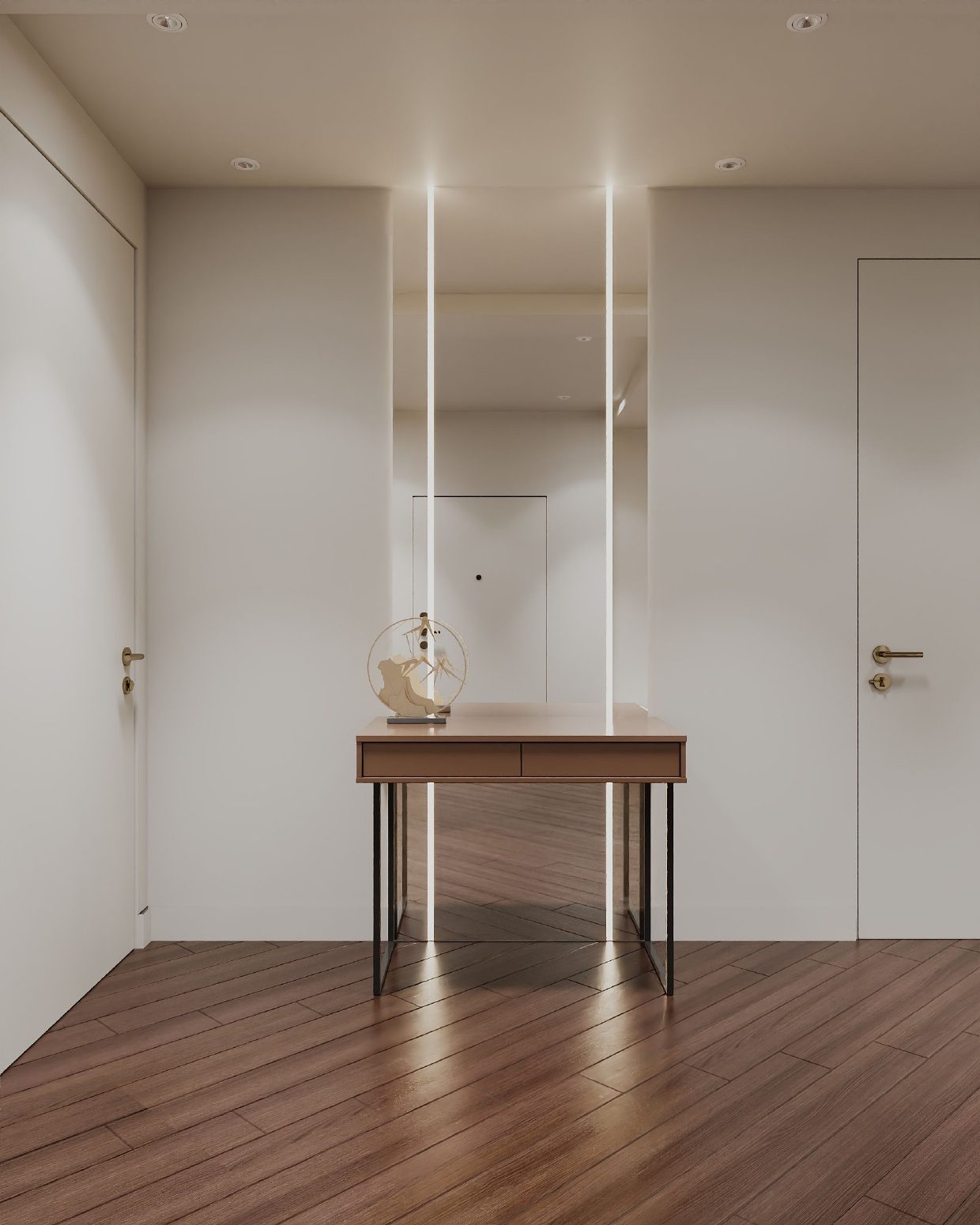 156 m² apartment — modern interior — Hallway. Interior view 2