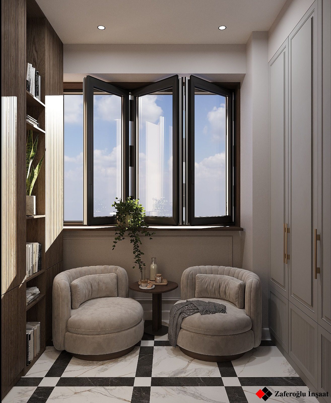 156 m² apartment — modern interior — Balcony and terrace. Interior view 15