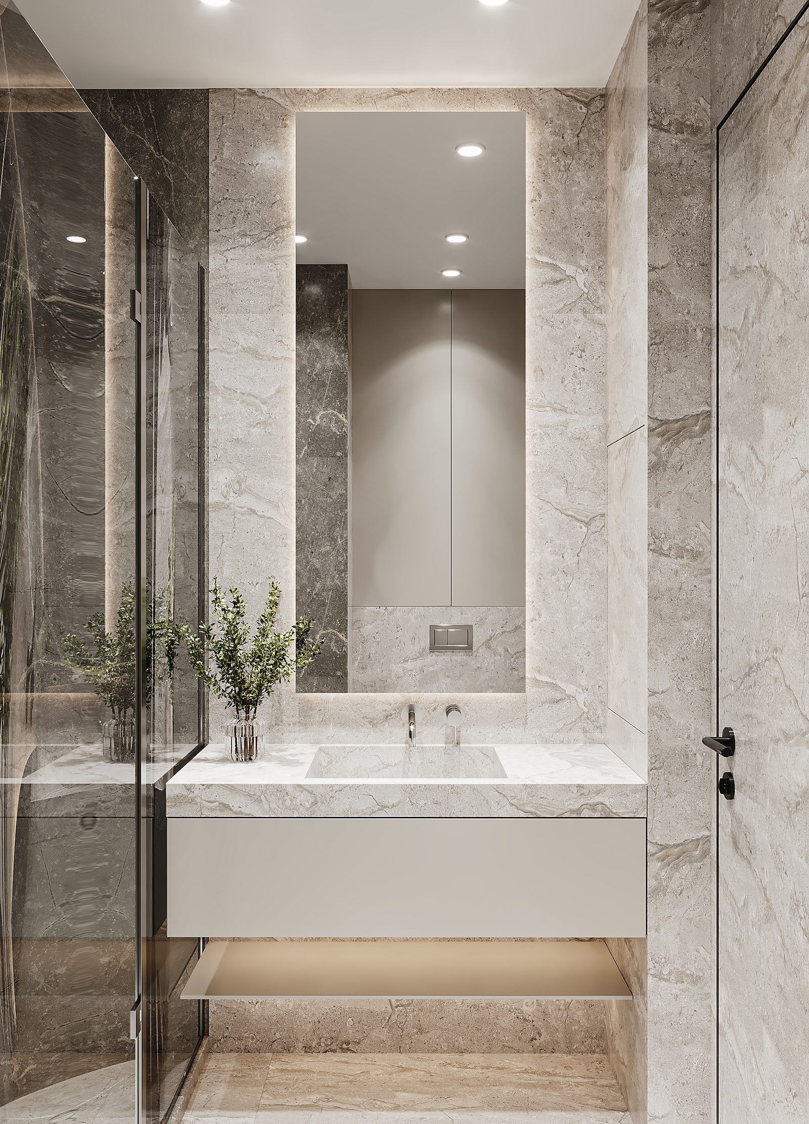 156 m² apartment — modern interior — Bathroom. Interior view 10