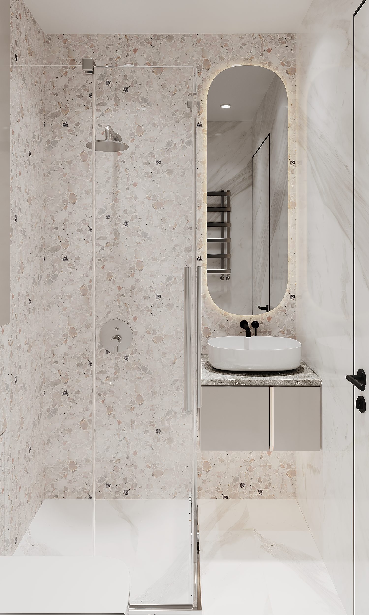 156 m² apartment — modern interior — Bathroom. Interior view 11