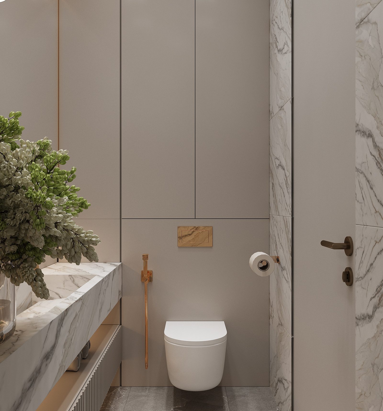 156 m² apartment — modern interior — Bathroom. Interior view 12