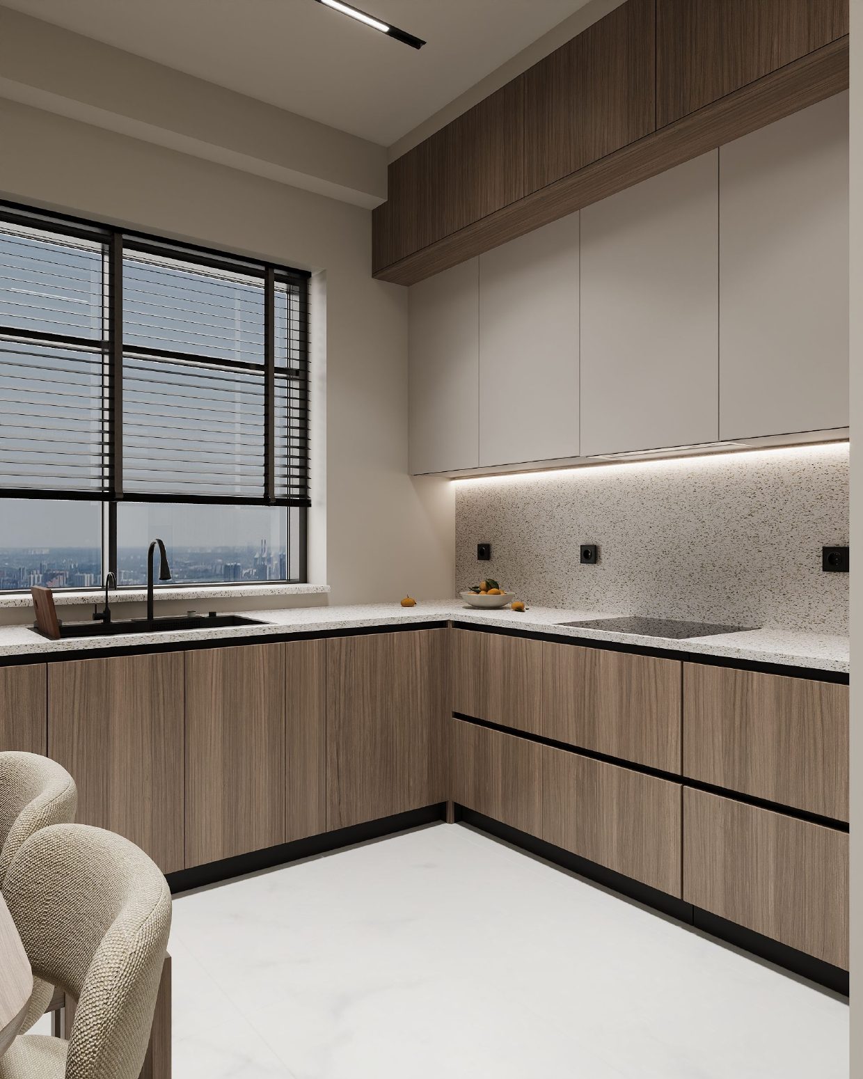 88 m² apartment — modern interior — Kitchen. Interior view 6