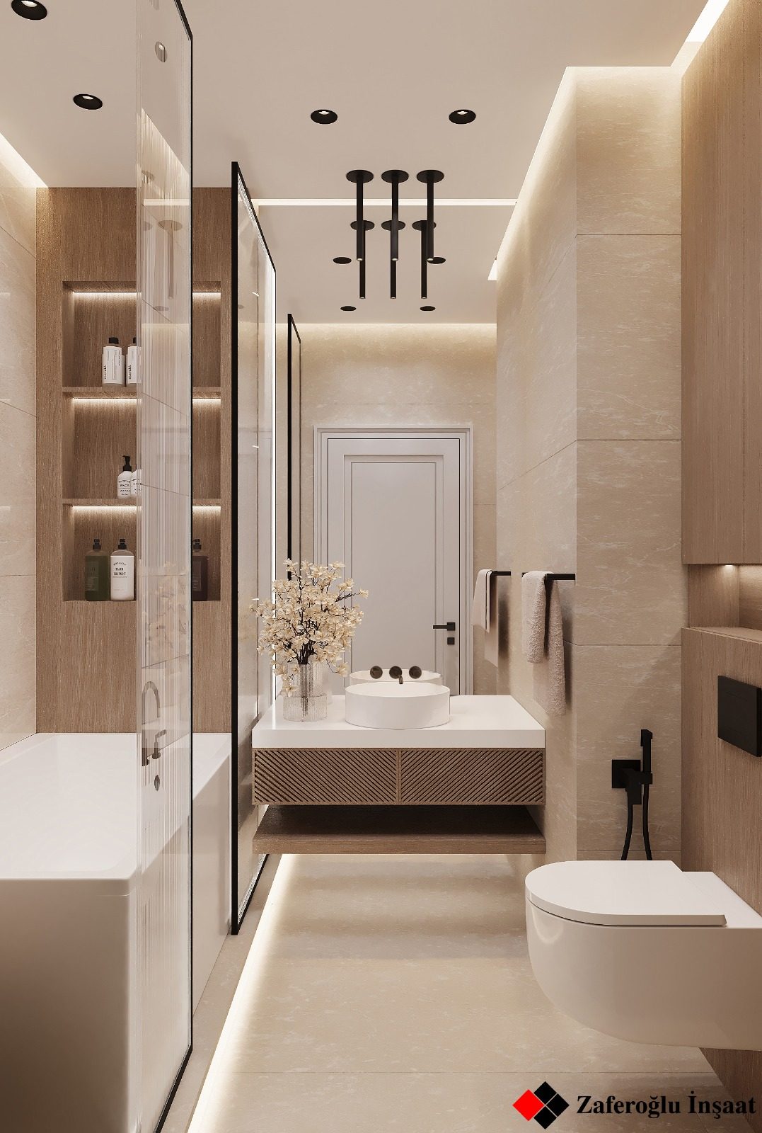 88 m² apartment — modern interior — Bathroom. Interior view 13