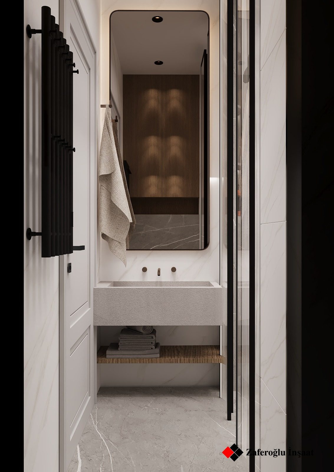 88 m² apartment — modern interior — Bathroom. Interior view 14