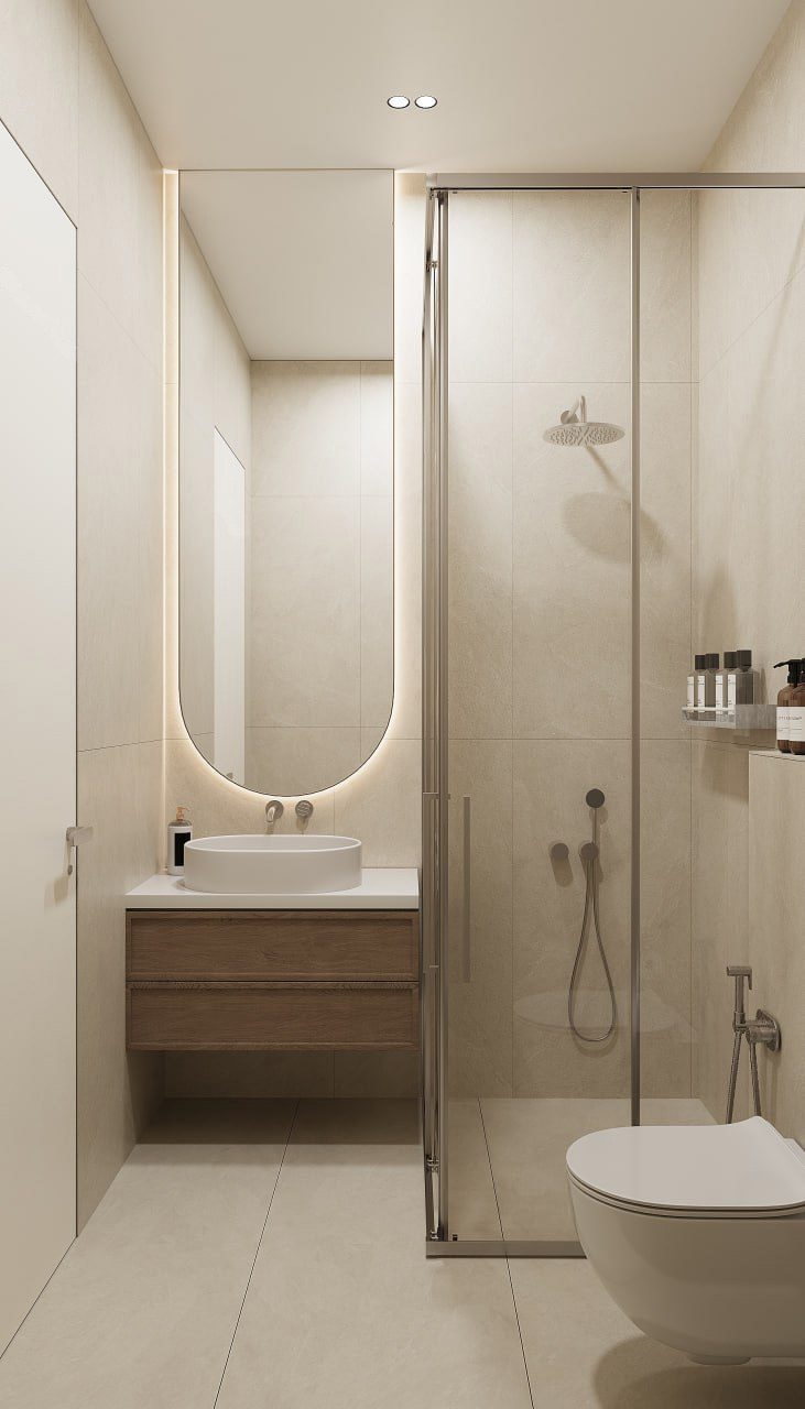 Apartment in Port Baku — modern interior — Bathroom. Interior view 10