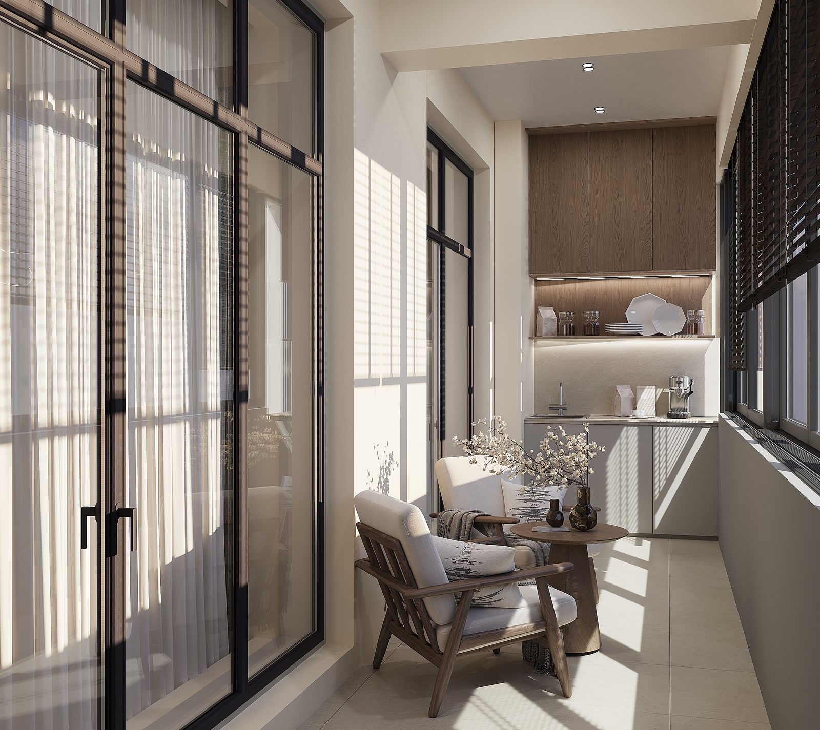 Apartment in Port Baku — modern interior — Balcony and terrace. Interior view 13