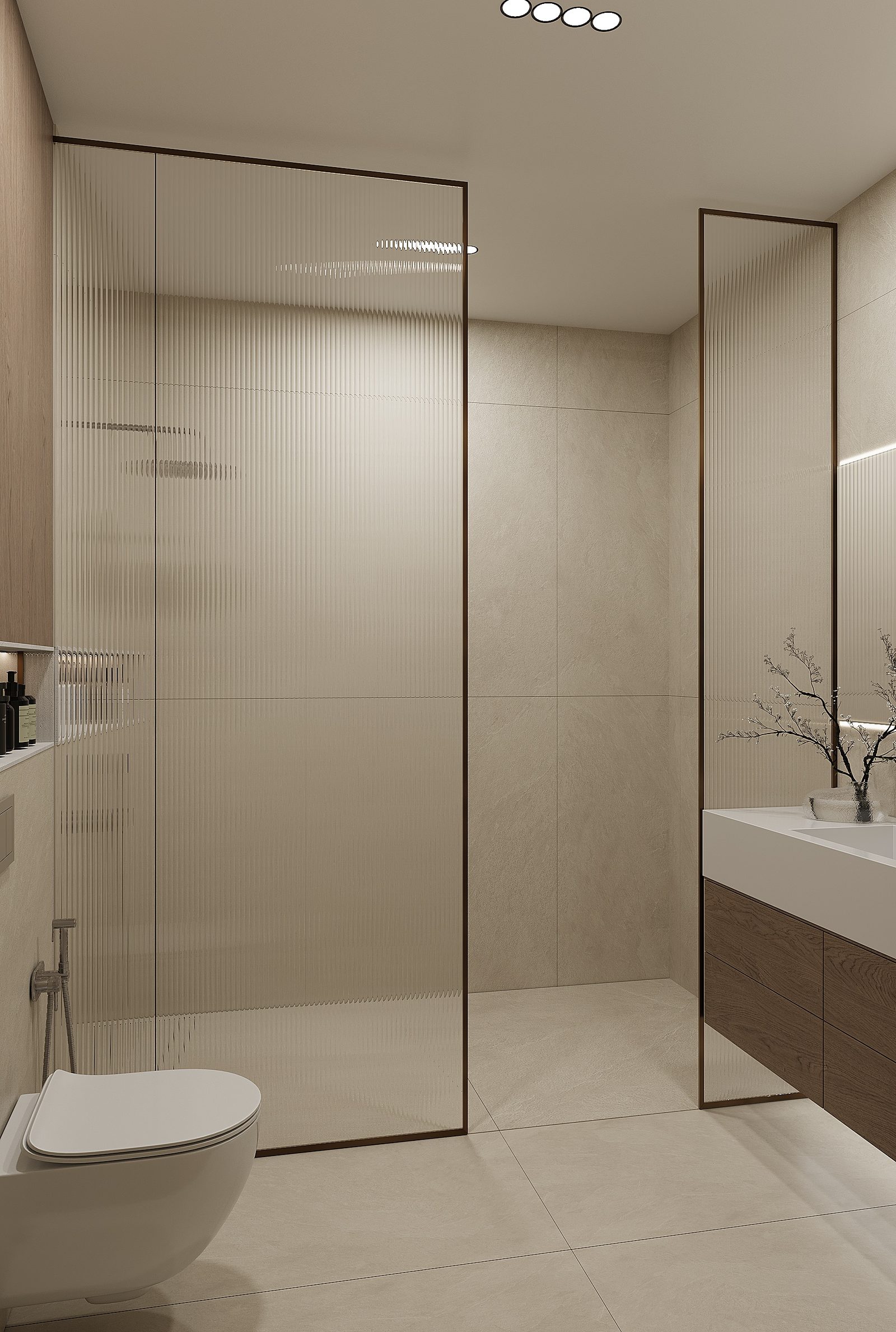 Apartment in Port Baku — modern interior — Bathroom. Interior view 11