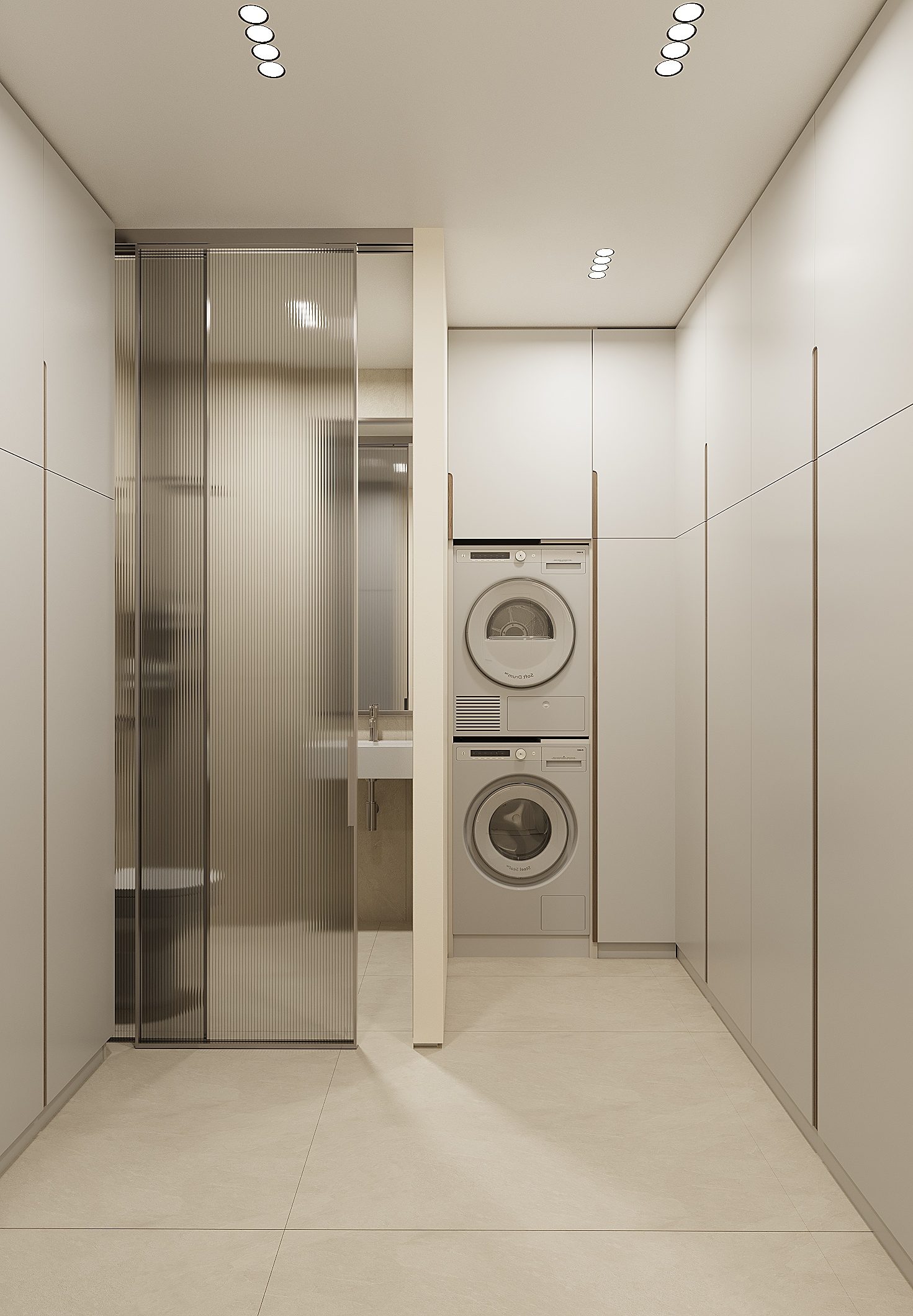Apartment in Port Baku — modern interior — Laundry room. Interior view 12