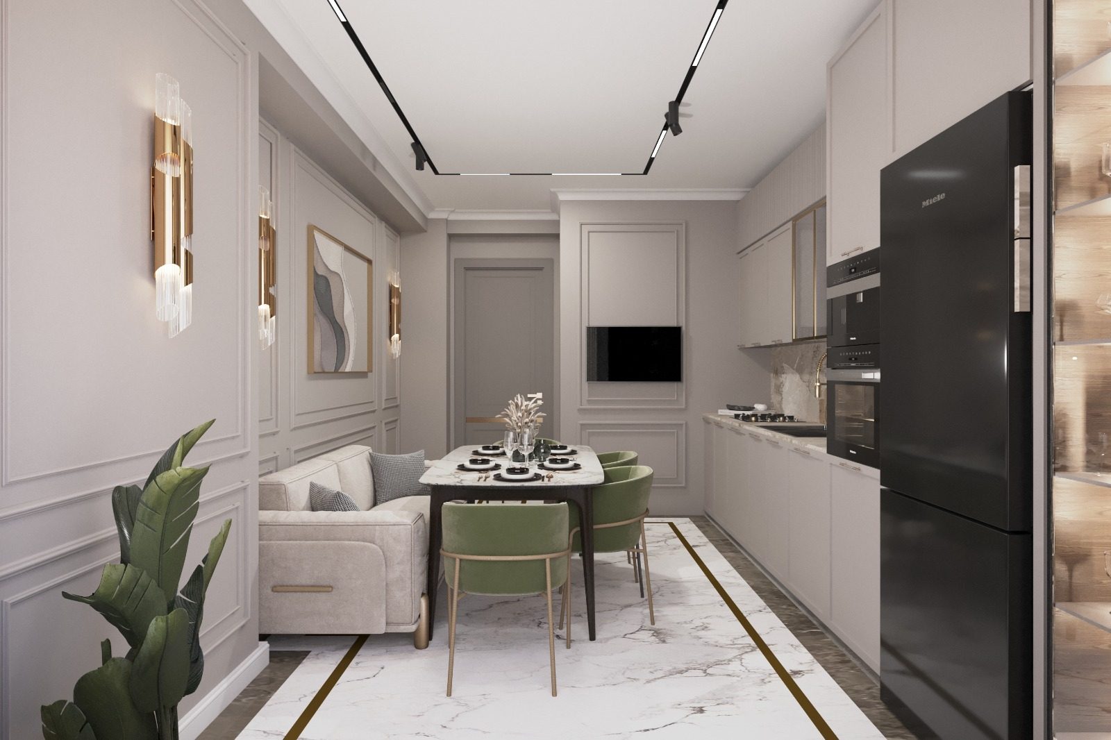 Квартира 115 м² — неоклассика — Кухня. Вид интерьера 6