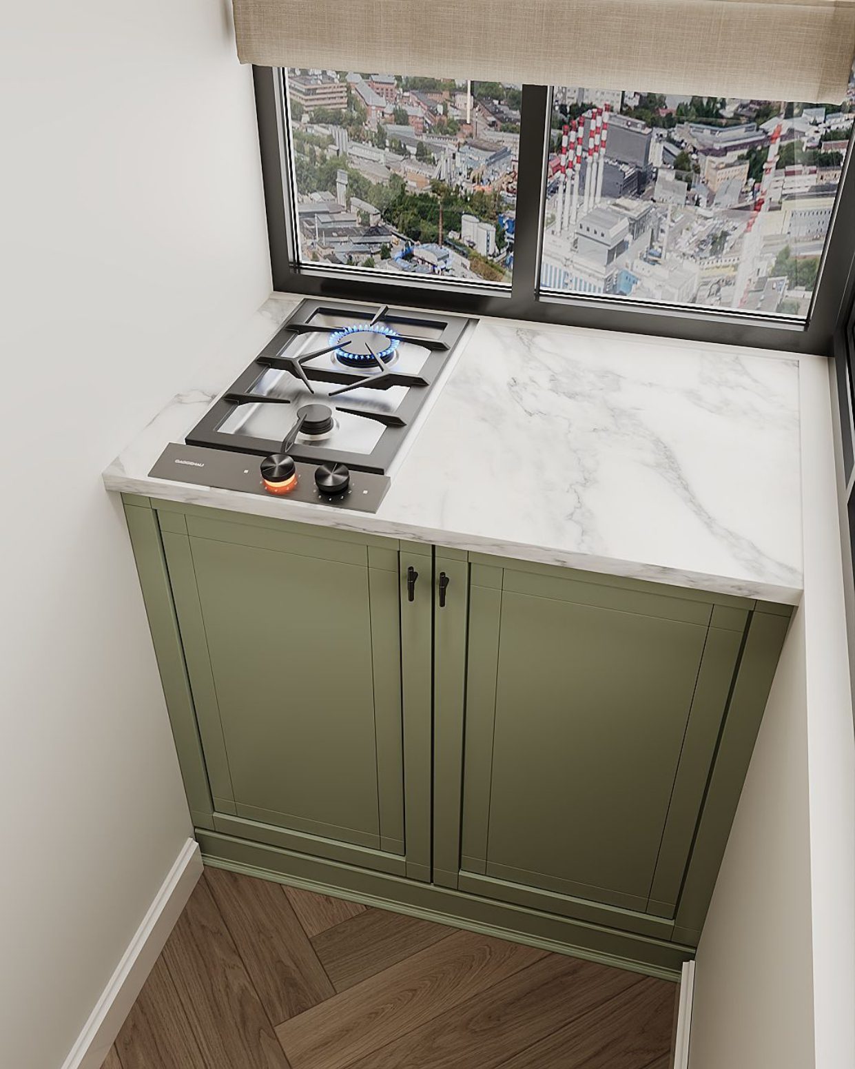 152 m² mənzil layihəsi — Neoklassika — Balkon və teras. İnteryer görüntüsü 14