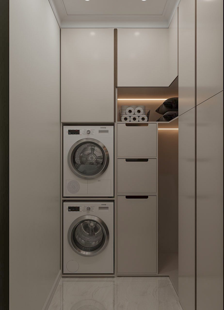 155,4 m² mənzil layihəsi — Neoklassika — Çamaşırxana. İnteryer görüntüsü 14