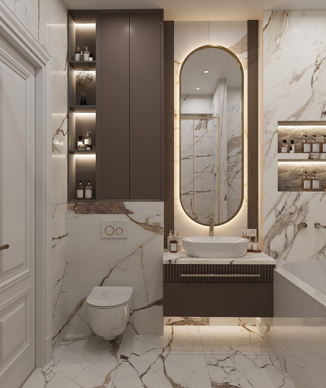 155,4 m² mənzil layihəsi — Neoklassika — Sanuzel. İnteryer görüntüsü 10