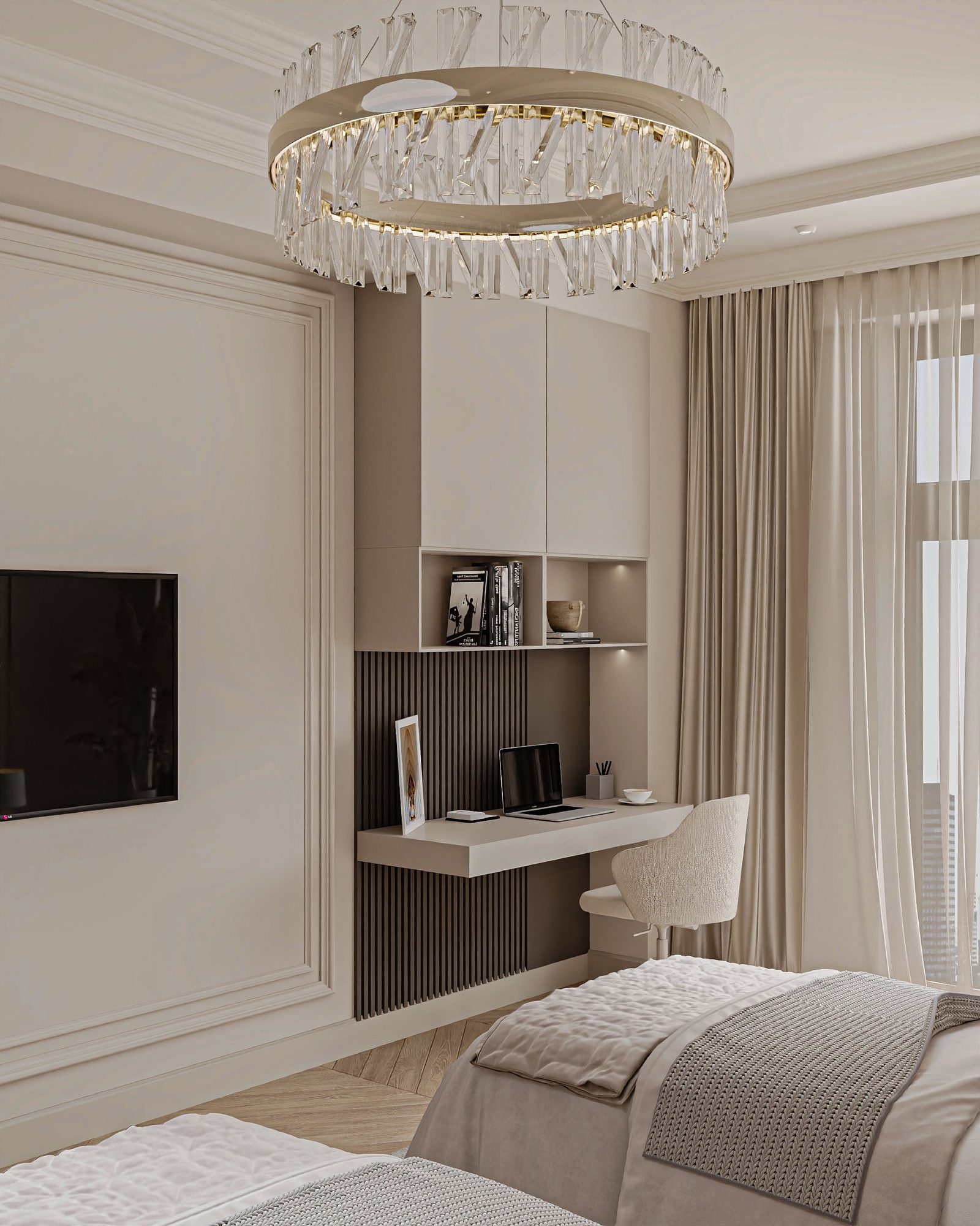 Квартира 185 м² — неоклассика — Спальня. Вид интерьера 6