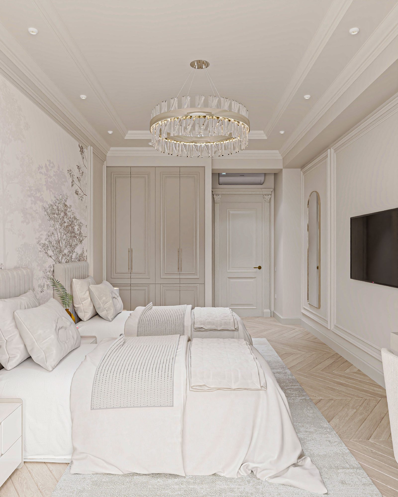 Квартира 185 м² — неоклассика — Спальня. Вид интерьера 7