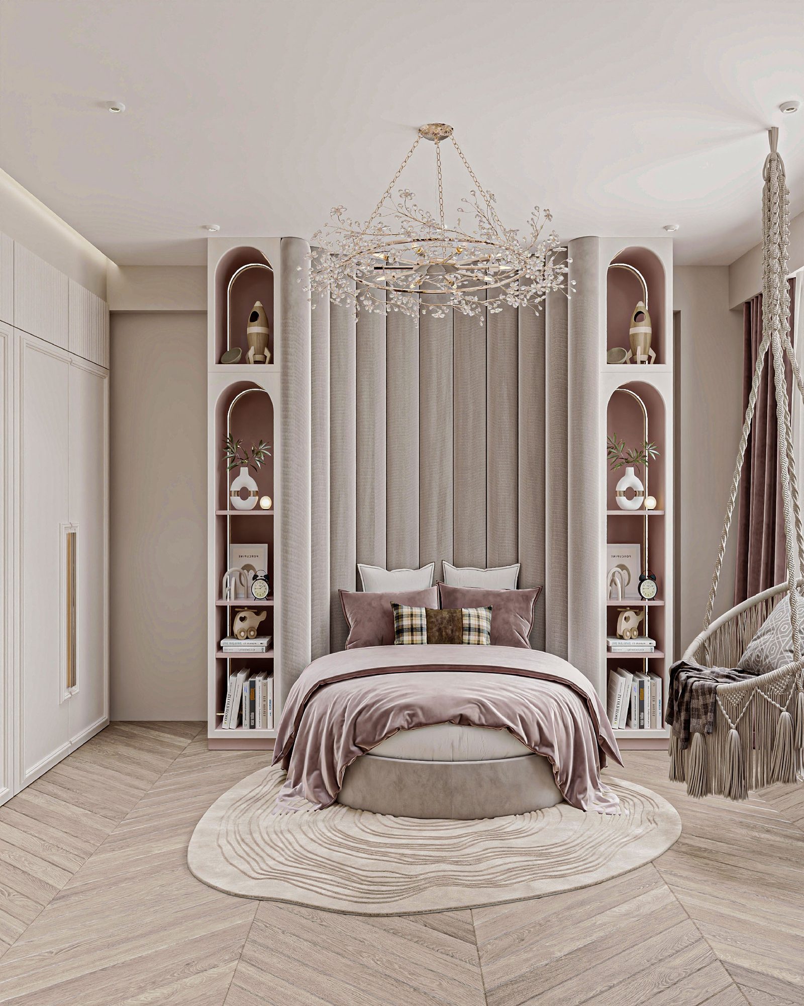 Квартира 185 м² — неоклассика — Комната девочки. Вид интерьера 8