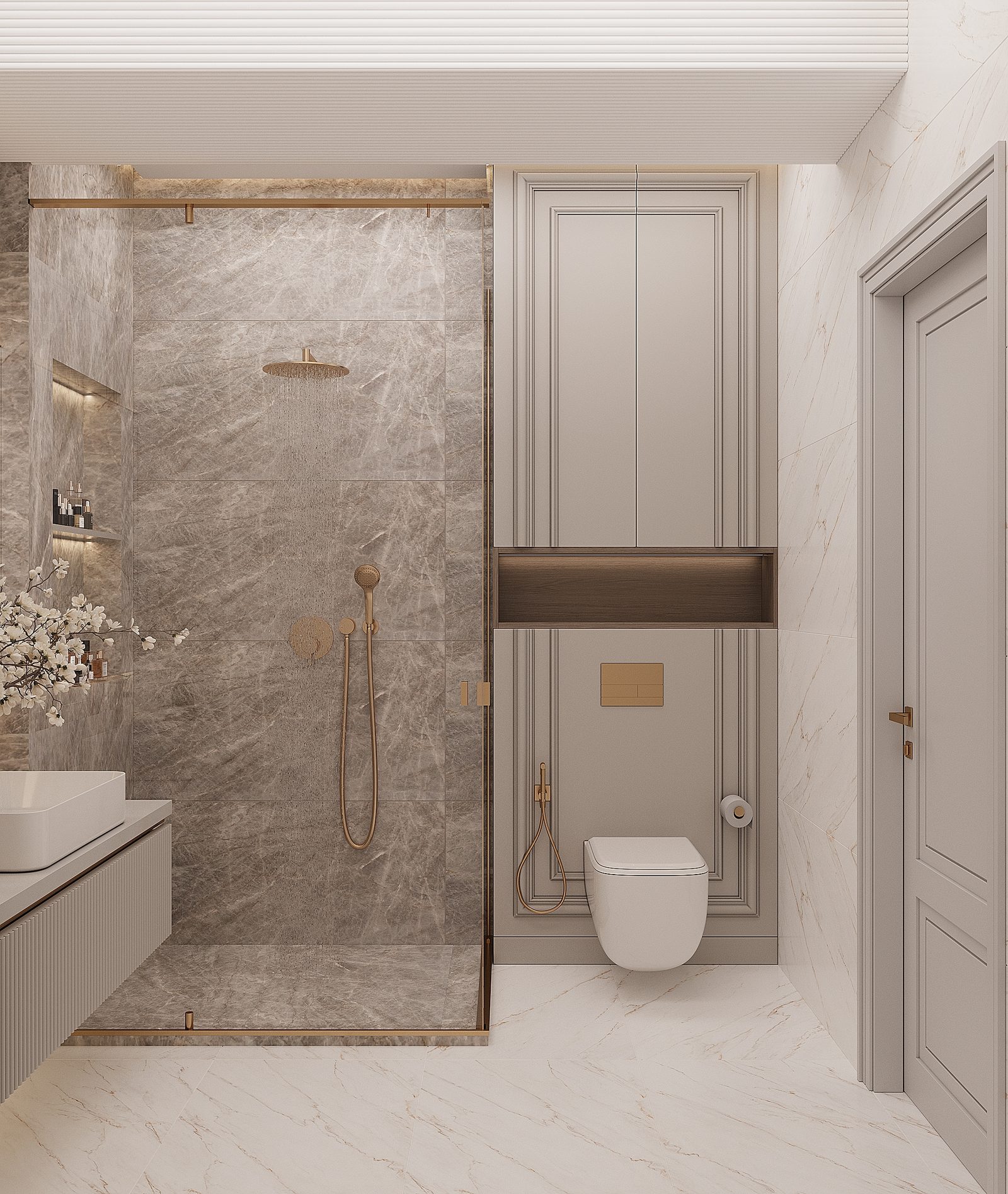 Квартира 185 м² — неоклассика — Санузел. Вид интерьера 13