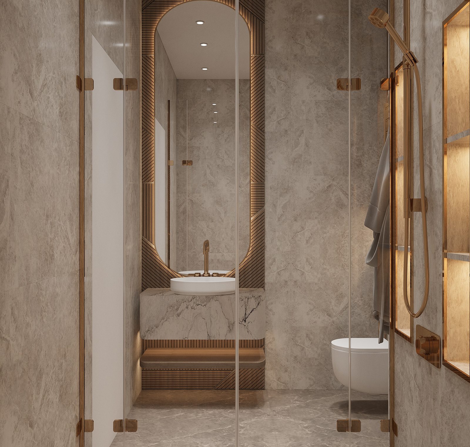 334 m² mənzil layihəsi — Neoklassika — Sanuzel. İnteryer görüntüsü 15