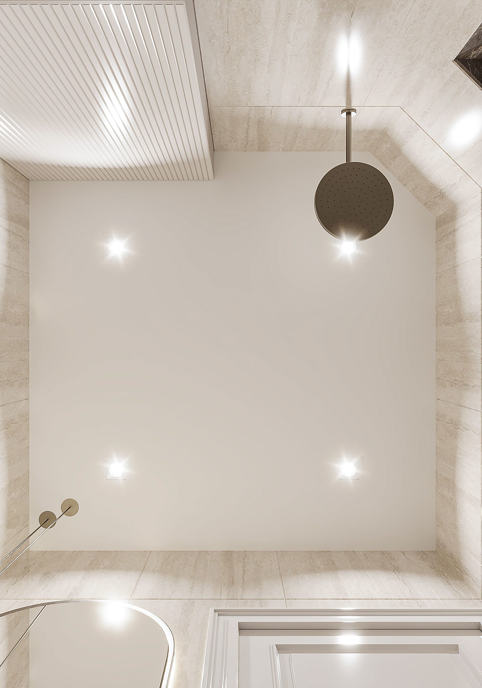 Apartment at Mirvari Residence — neoclassical interior — Bathroom. Interior view 12