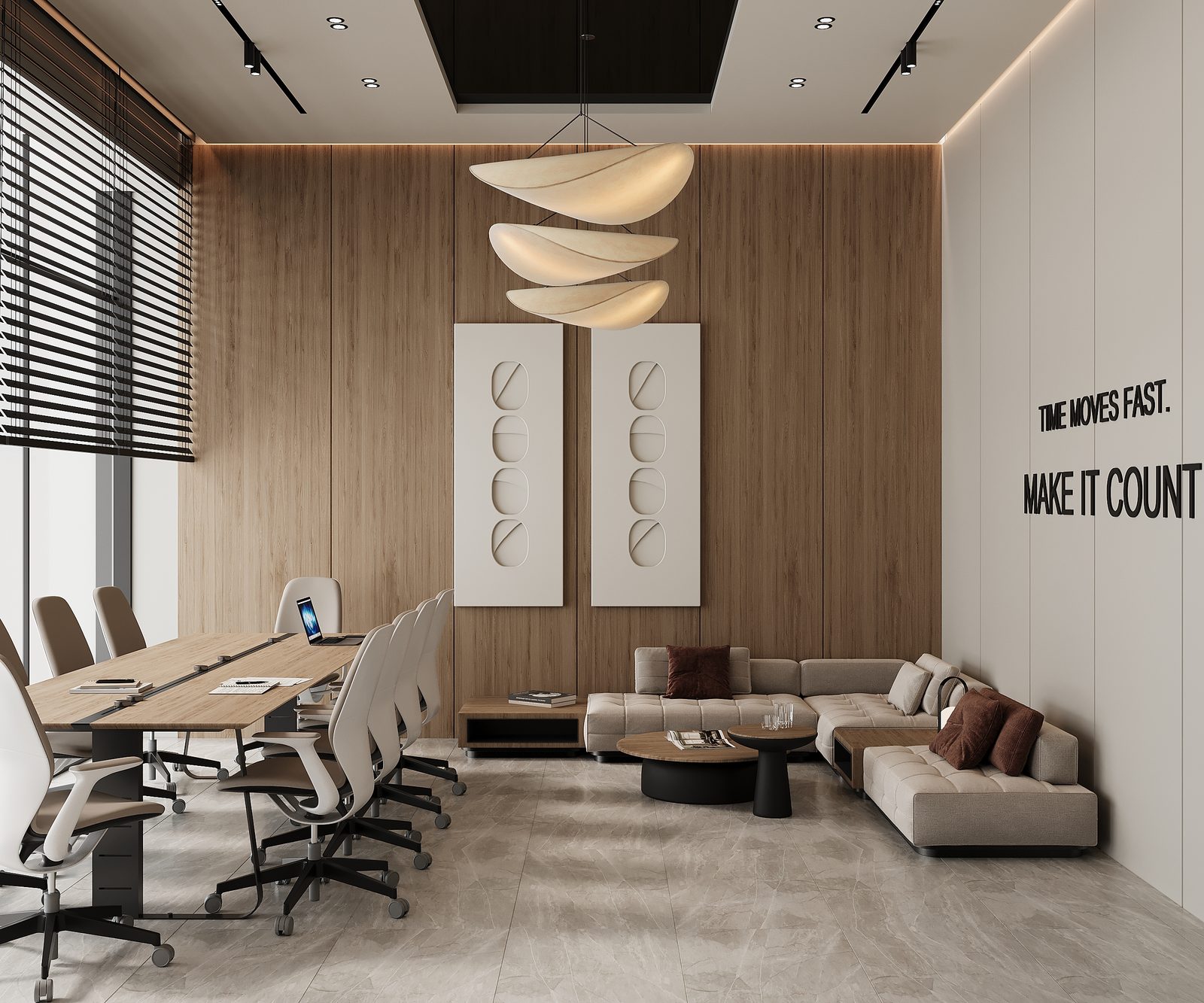 Office interior project — Study. Interior view 8