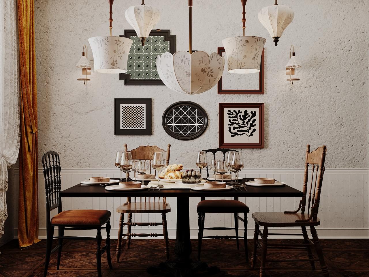 Restaurant interior project — Exterior and garden. Interior view 2
