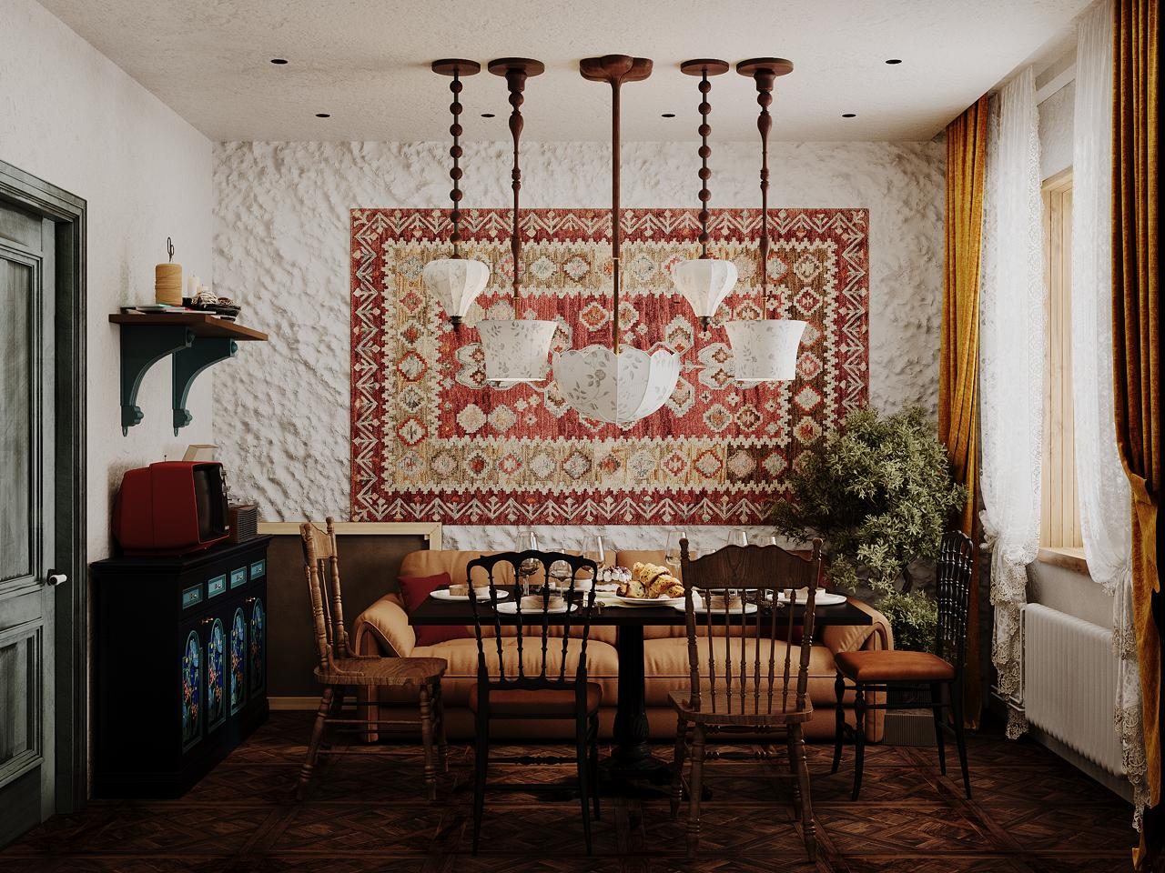 Restaurant interior project — Exterior and garden. Interior view 3