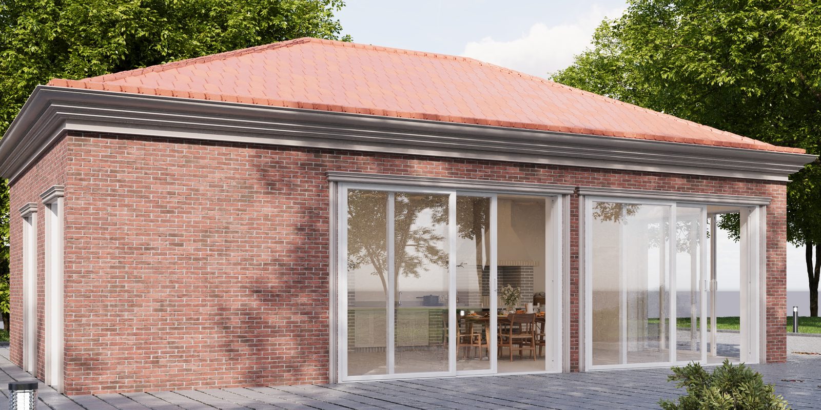200 m² apartment — soft neoclassical interior — Exterior and garden. Interior view 3